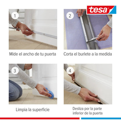 Protector Burlete Aislante Doble Puerta 25mm X 95cm Tesa Marrón
