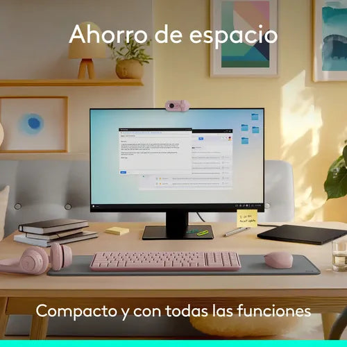 Teclado Inalámbrico Bluetooth Logitech K250 Rosado Rosa Español España