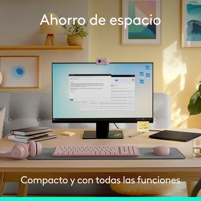 Teclado Inalámbrico Bluetooth Logitech K250 Rosado Rosa Español España