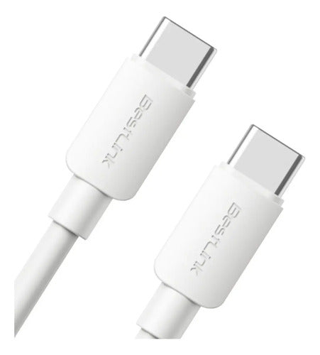 Cable Carga Rápida Y Datos Usb-c A Usb-c 1m Bestlink 60w Pd Blanco