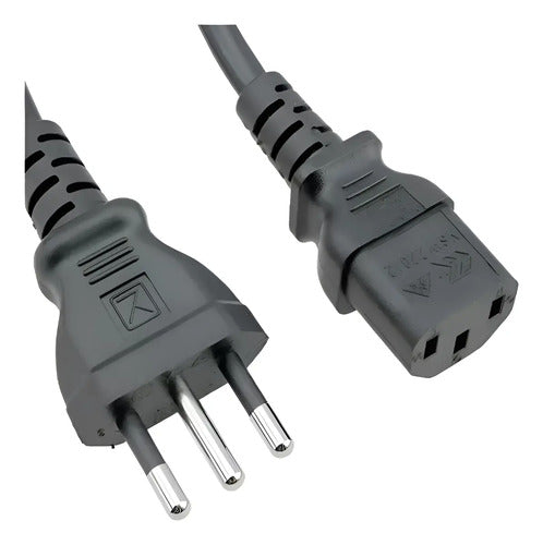 Cable Fuente Poder Pc Cargador 1.8 Mt  Negro