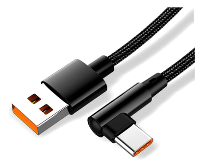 Cable Usb C Tipo C 90 Grados Carga Rápida 120 W Forma L 3mt
