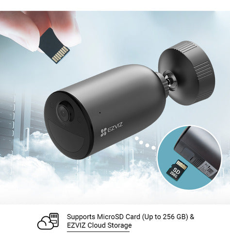 Cámara Seguridad Wifi Eb3 3mp Bateria Visión Nocturna Ezviz Negro