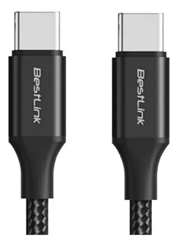 Cable Trenzado Usb-c A Usb-c 60w Bestlink Potencia 1 Metro Negro