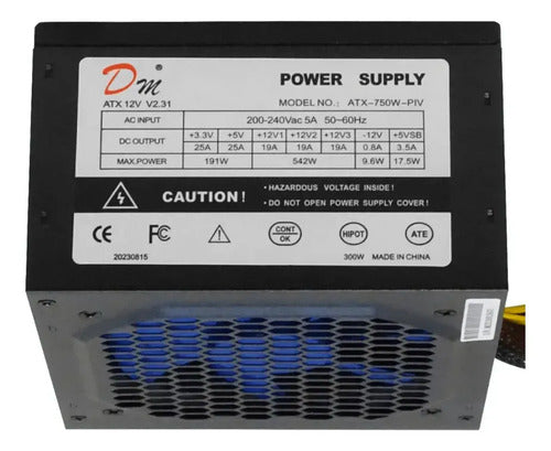Pack 2 Fuentes Poder 750w Atx Piv 24 Pines 4 Pin Pc Gamer Negro