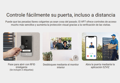 Kit Video Intercomunicador Wifi Inteligente Ezviz Hp7 2k 3mp