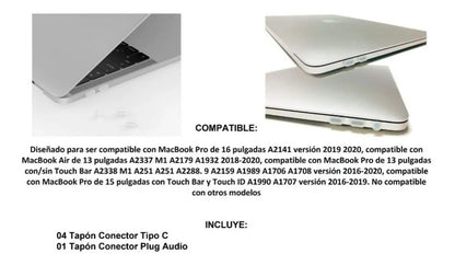 Tapon Silicona Antipolvo 5 Piezas Para Notebook Macbook