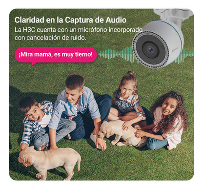 Camara Seguridad Fija Exterior Wifi H3c 2mp Con Ia Ezviz Blanco