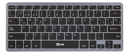 Teclado Inalámbrico Bluetooth Recargable 2,4ghz Y  Usb Negro Español Latinoamérica