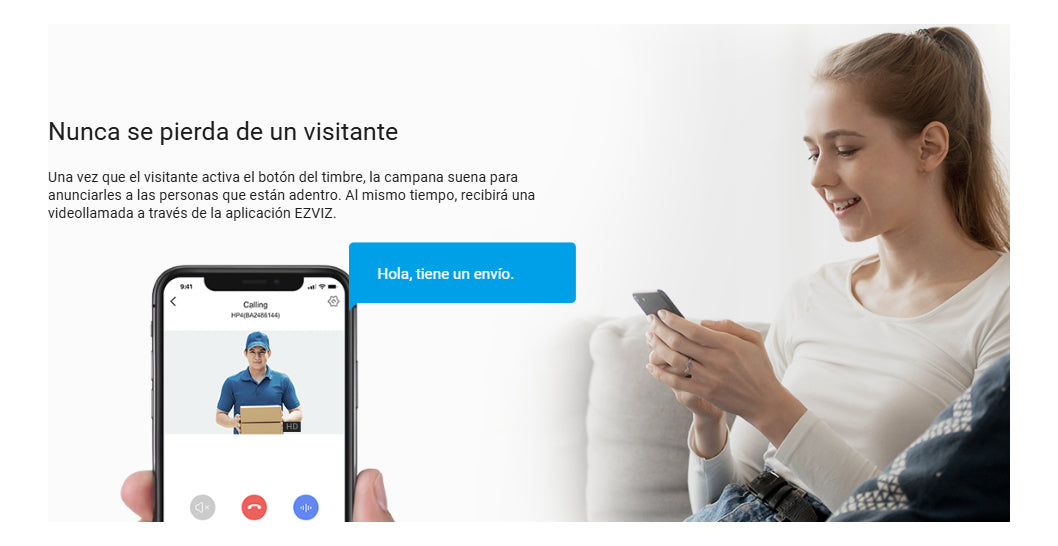 Timbre Mirilla Wifi Ezviz Hp4 Graba Contesta Desde App