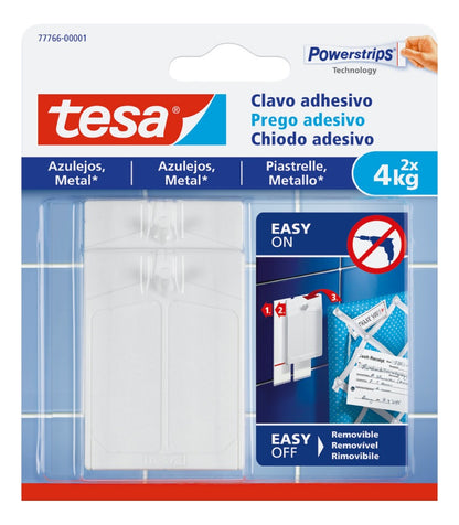 Pack 2 Blíster Clavo Adhesivo Tesa Para Azulejos Y Metal 4kg