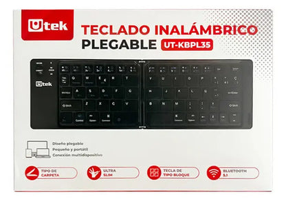 Mini Teclado Slim Bluetooth Plegable Inalámbrico Español Negro Español Latinoamérica