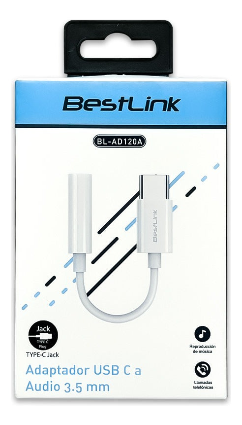 Adaptador Audio Usb Tipo C A Plug Jack 3.5mm Bestlink