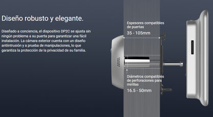 Mirilla Inteligente Full Hd 1080p Wifi C/monitor Dp2c Ezviz