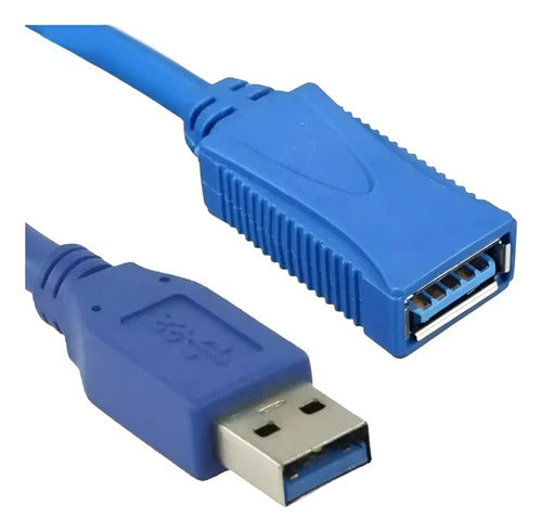 Cable Usb 3.0 Extensión Macho A Hembra Usb 3.0 1.8 Mts Azul