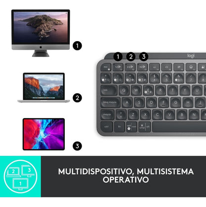 Teclado Compacto Bluetooth Logitech Mx Keys Mini Grafito