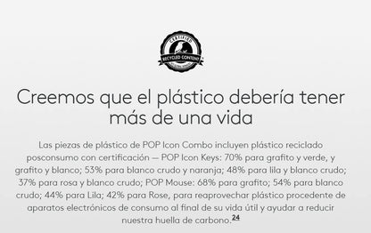 Kit Teclado Mouse Pop Icon Combo Español Logitech Grafito