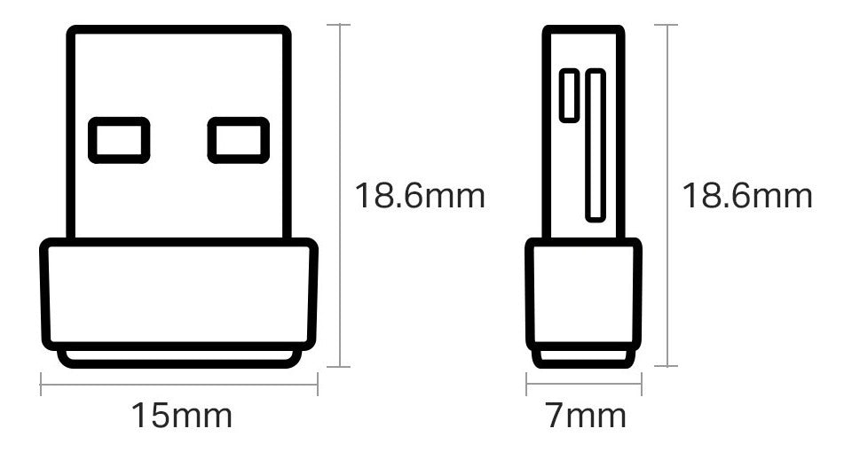 Adaptador Usb  Wifi Tplink T2u Nano Dualband Ac600