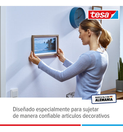 Pack 4 Blíster Clavo Adhesivo Removible Pared Yeso 1kg Tesa