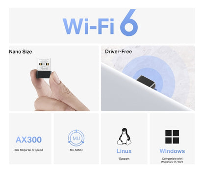 Adaptador Ax300 Inalámbrico Usb Wifi 6 Mu-mimo Ma14n