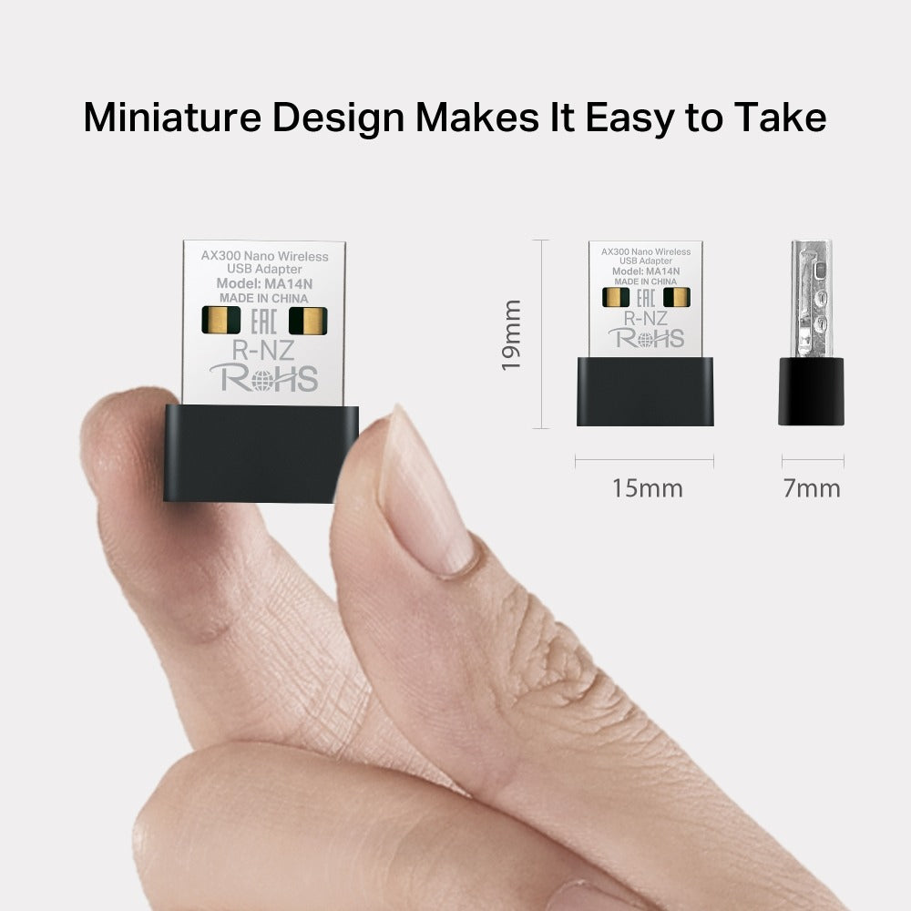 Adaptador Ax300 Inalámbrico Usb Wifi 6 Mu-mimo Ma14n