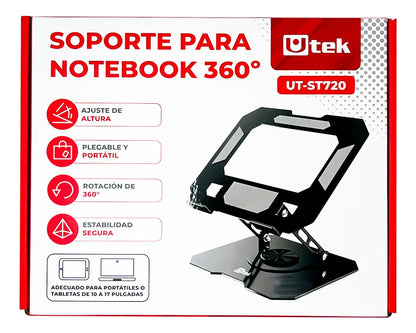 Soporte Notebook Metálico 360° Ajustable Plegable 10 A 17