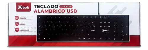 Teclado Alámbrico Usb Slim Plug And Play Multimedia Pack 2 Negro Español Latinoamérica
