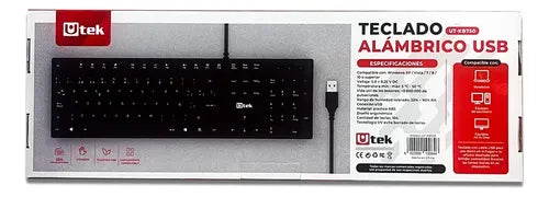 Teclado Alámbrico Usb Slim Plug And Play Multimedia Pack 2 Negro Español Latinoamérica