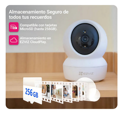 Pack 2x1 Cámara Seguridad Wifi H6c Pro 2k Interior Ezviz Blanco