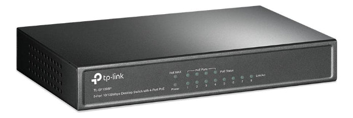 Switch 8 Puertos Tp-link Tl-sf1008p 10/100mbps 4 Poe+