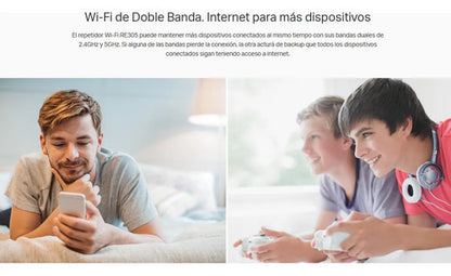 Pack 2 Extensor Cobertura Wifi Tp-link Re305 Alta Velocidad