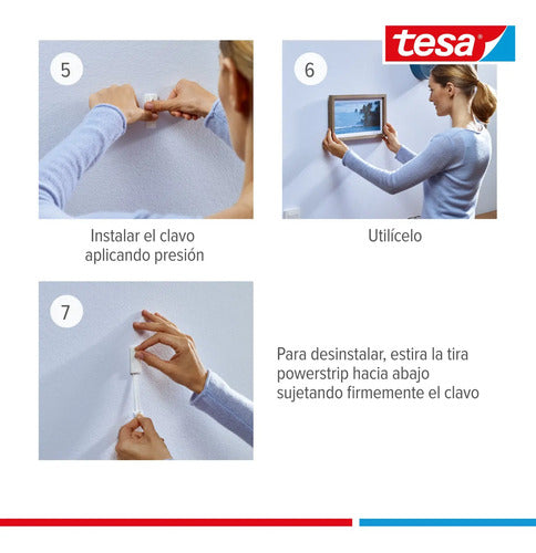 Clavo Adhesivo Removible De Superficies Delicadas 0,5kg Tesa