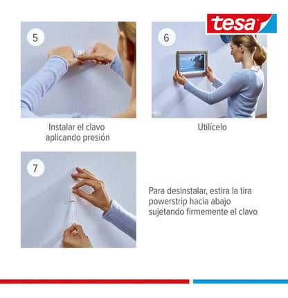 Clavo Adhesivo Removible De Superficies Delicadas 0,5kg Tesa