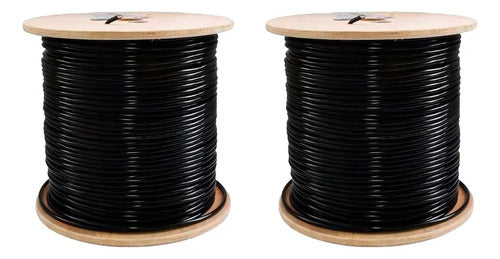 Pack 2 Cables Red Rj45 Cat 6 Exterior Pvc 305m 23 Awg Cca