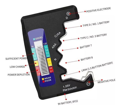 Tester Digital Probador Para Pilas Baterias