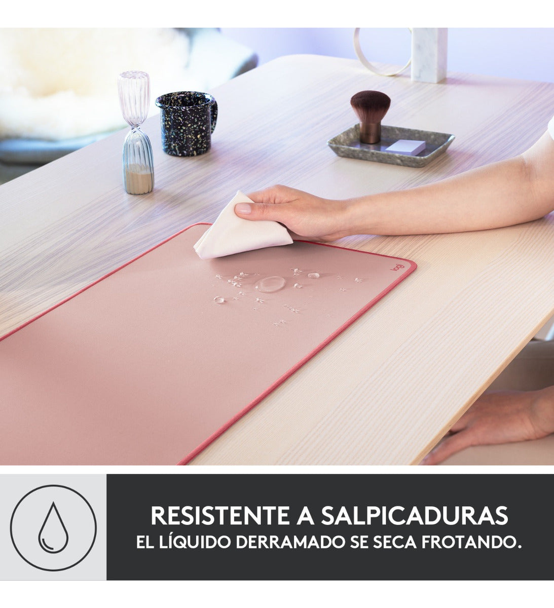 Alfombrilla Escritorio Mouse Pad Logitech Rosa Grande Xl