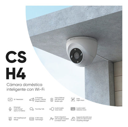 Cámara Seguridad Domo Wifi H4 2k Audio Bidireccional Ezviz Blanco