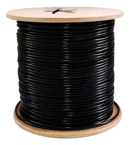 Cable De Red Utp Cat-6 Ulink 100m Exterior 24awg Cca Pvc Pe Negro