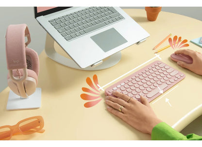 Teclado Portatil Compato Kebble Keys 2 K380s Logitech Rosa