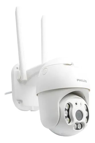 Cámara Seguridad Impermeable Wifi Philco Ip Ptz Movimiento Infrarrojo Color Blanco