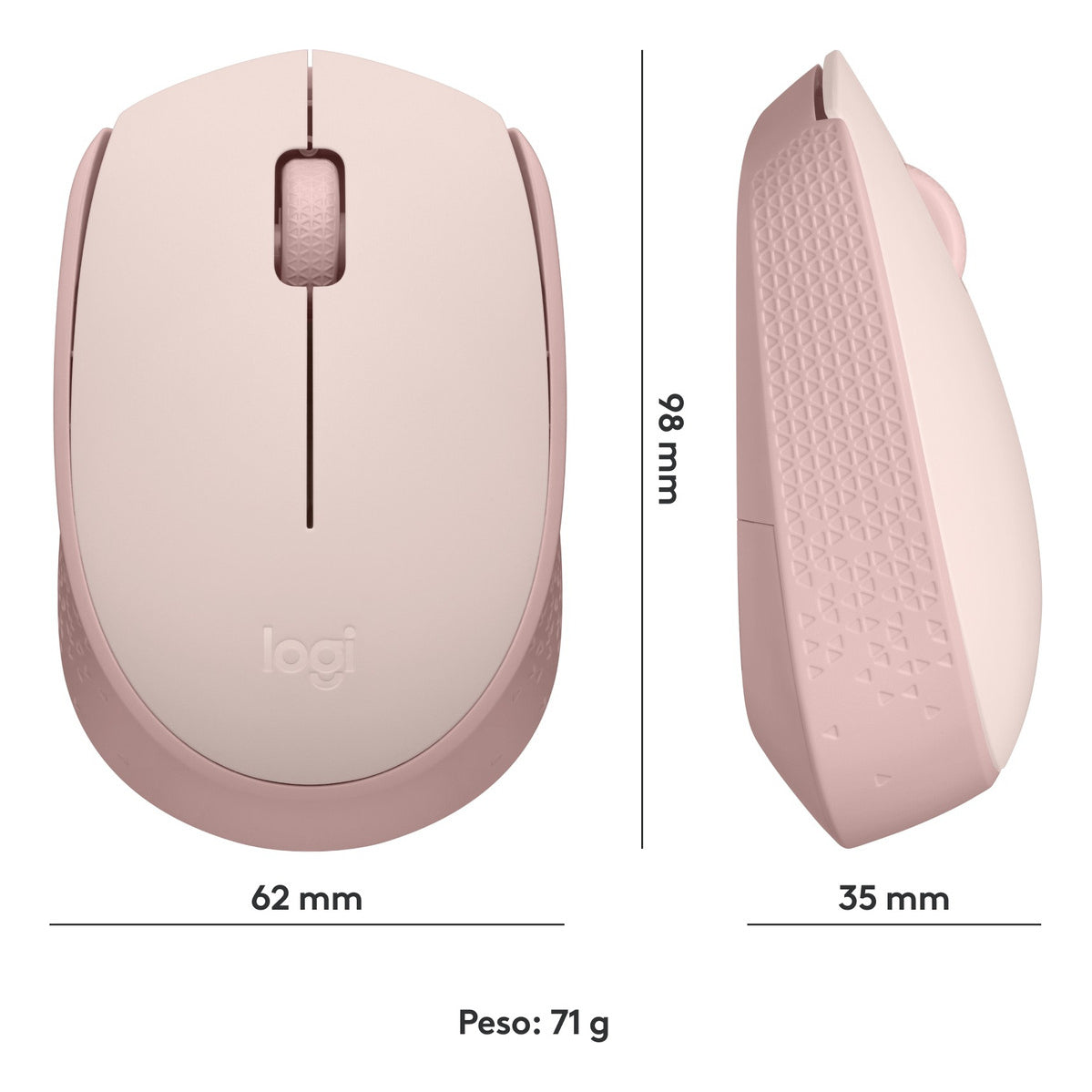 Mouse Inalámbrico Usb Logitech M170 Rosado