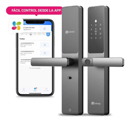 Cerradura Inteligente Dl05 Wifi Huella Wbcp Ezviz Pack 2 Negro