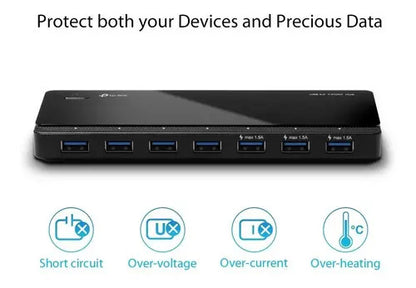Hub 7 Puertos Usb 3.0 5 Gbps Tplink Uh720 2 Puertos Carga