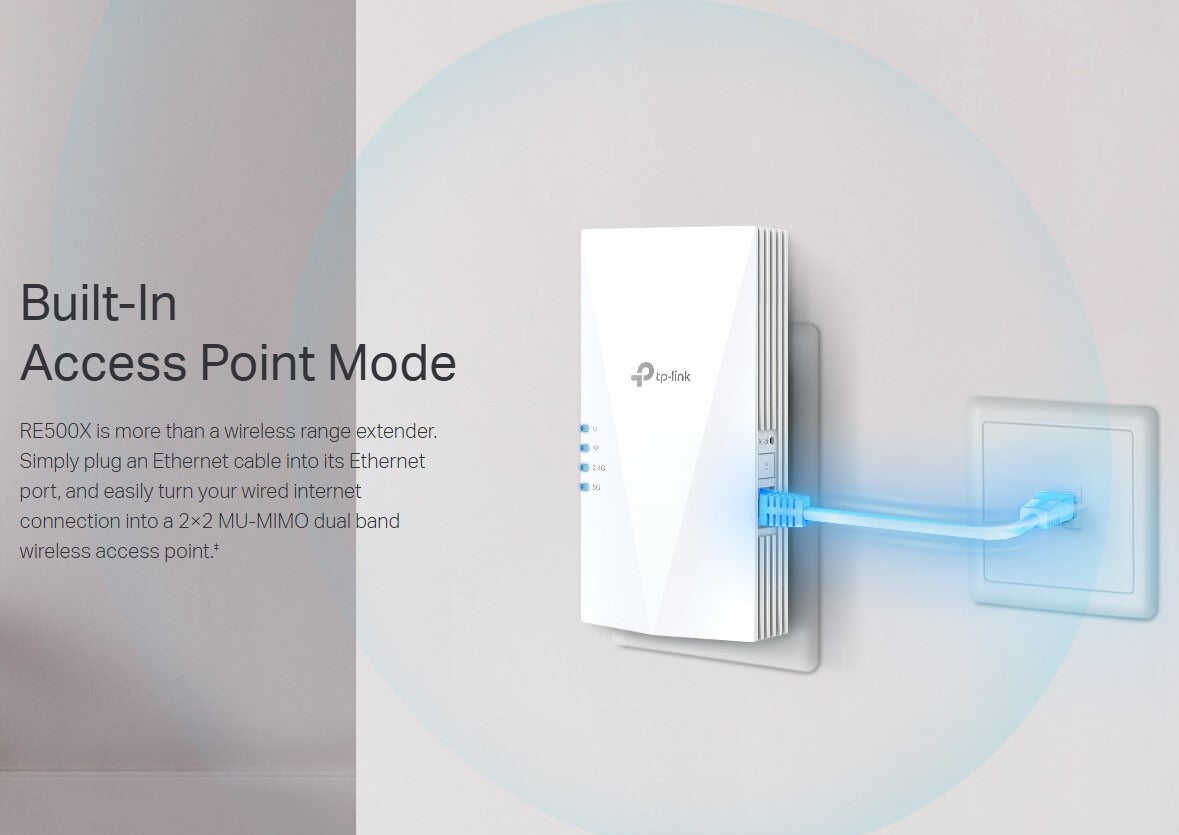 Repetidor Extensor Wifi 6 Dual Band Ax1500 Tp-link Re500x