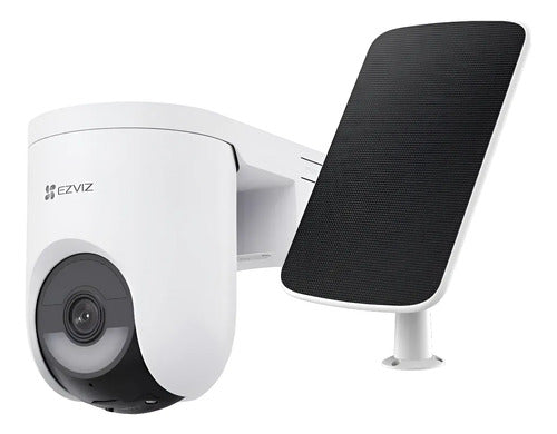 Camara Exterior Solar Hb8c Kit Bateria Motorizada 2k Ezviz Blanco