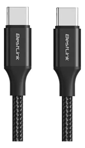 Cable Usb-c A Usb-c 240w Trenzado 1 Metro Carga Rápida Negro