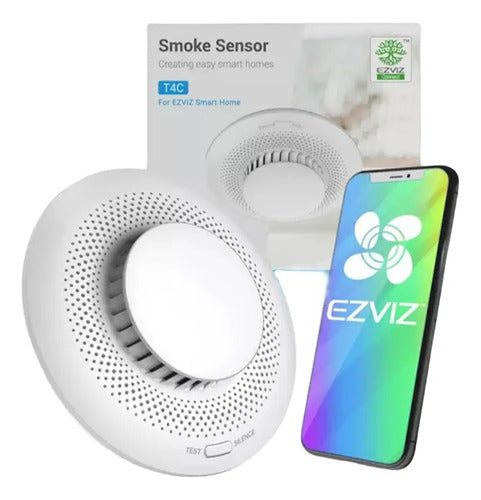 Sensor Detecctor De Humo T4c Hub Ezviz Color Blanco