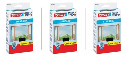 Pack X 3 Malla Mosquitera Ventanas 1,3mt X 1,5mt Negro Tesa