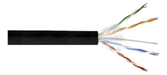 Cable Red Categoría 6 Utp Caja 100 Metros Externo Negro