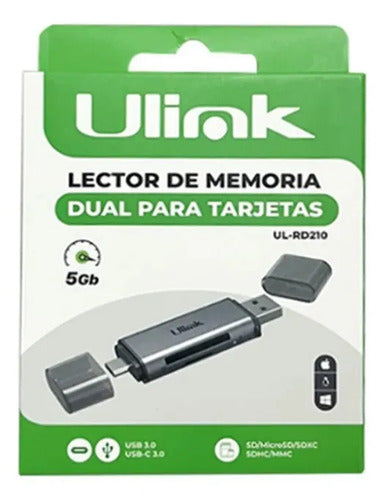Adaptador Tarjeta Sd Microsd Macbook Celular Usb C 2tb Ulink Gris